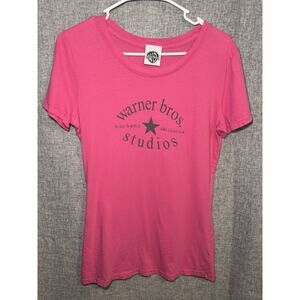 WB Warner Brothers Bros Studios Women’s T-Shirt Size XL - Pink - Burbank Cali